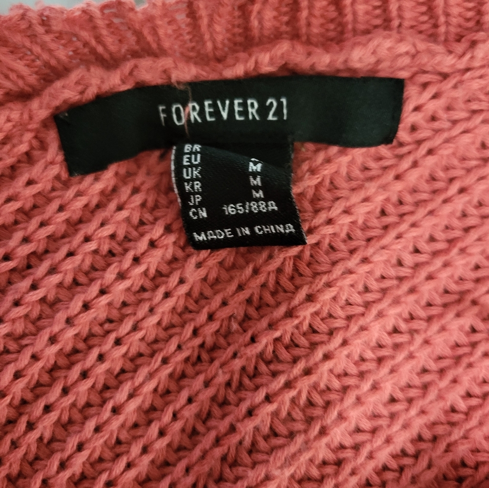 Forever 21 rust colored crop sweater  women's M  #1193 - Picture 2 of 2